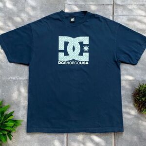 DC Skate Shoes Vintage Y2K Big Logo Black Gray T-Shirt Men's Size Extra Large